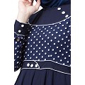 Designer polka dotted Umbrella abaya- Navy Blue Designer polka dotted Umbrella abaya- Navy Blue